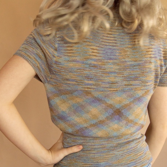 Y2K Veri Peri Melange Wrap Baby Tee - Picture 11 of 14